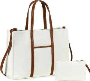 BTOOP Tote Bag for Women Work Teacher Tote Bag 15.6 inch Laptop Shoulder Bags Handbag Office Briefcase with Clutch Purse