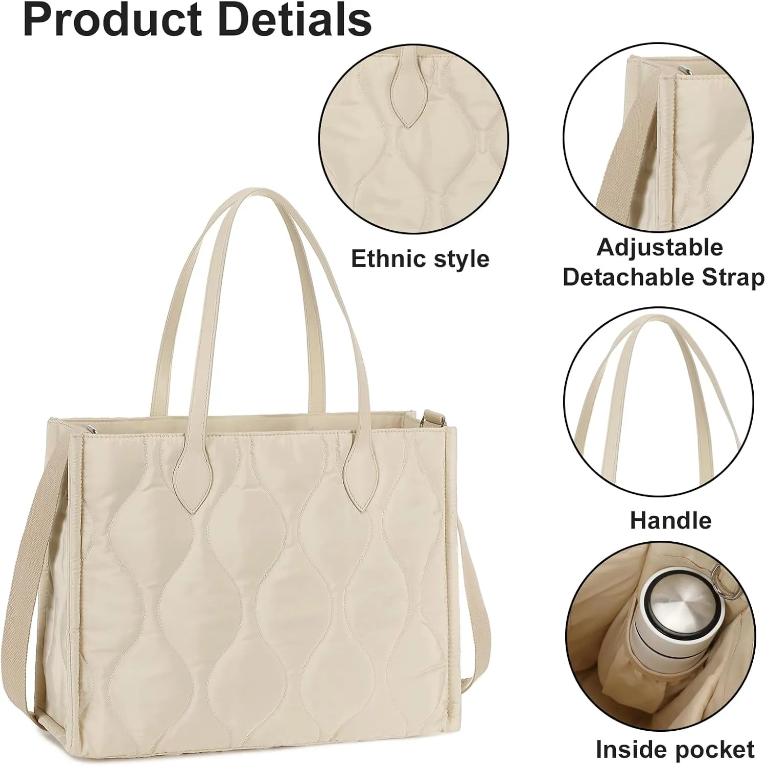 BTOOP Tote Bag for Women Work Teacher Tote Bag 15.6 inch Laptop Shoulder Bags Handbag Office Briefcase with Clutch Purse