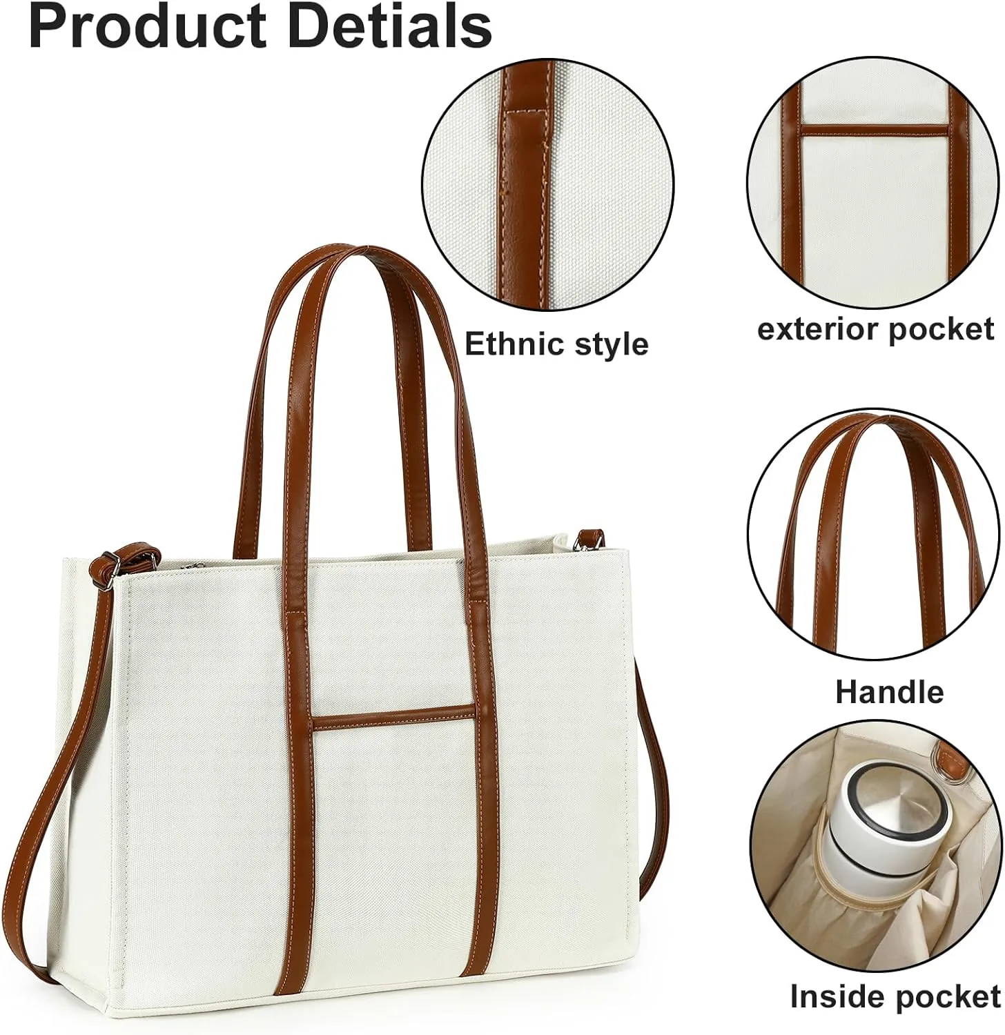 BTOOP Tote Bag for Women Work Teacher Tote Bag 15.6 inch Laptop Shoulder Bags Handbag Office Briefcase with Clutch Purse