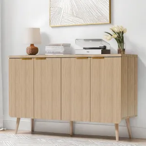 Buffet Cabinet with Storage, Multifunctional Storage Cabinet with 4 Doors, Modern Sideboard Buffet Credenzas for Living Room, Entryway, Hallway, Natual Oak