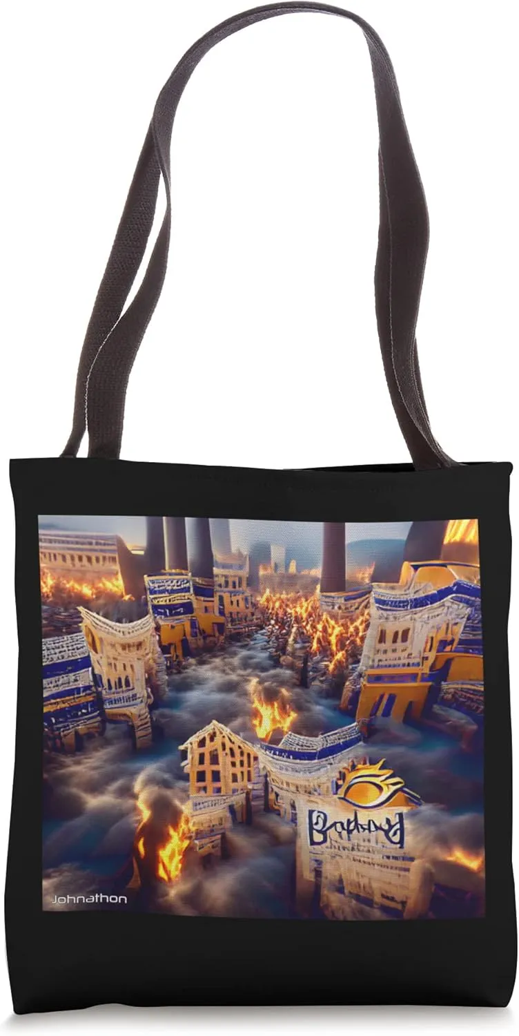BURNING BABYLON ORIGINAL AI DIGITALLY GENERATED ARTWORK Tote Bag