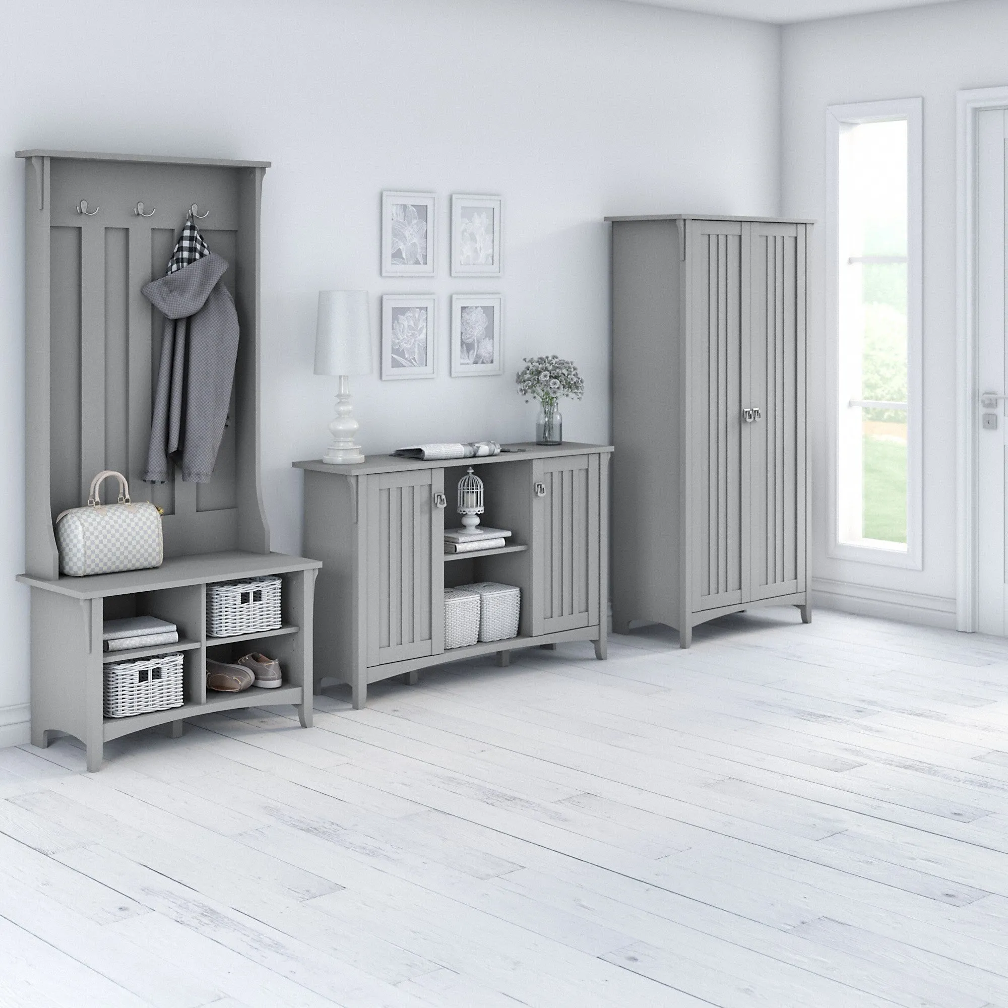 Bush Furniture Salinas Hall Tree with Shoe Storage Bench
