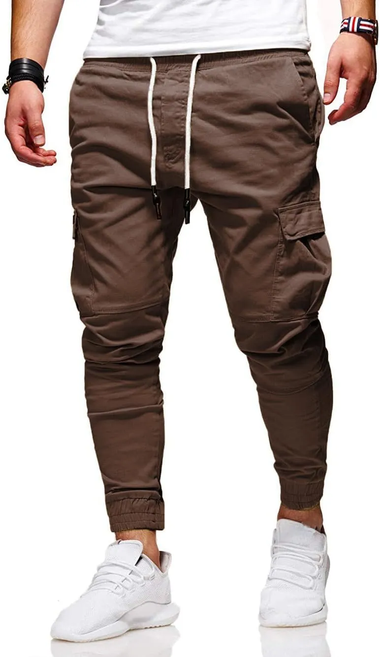 BUXKR Mens Cargo Pants Casual Hiking Pants Workout Joggers Sweatpants for Men