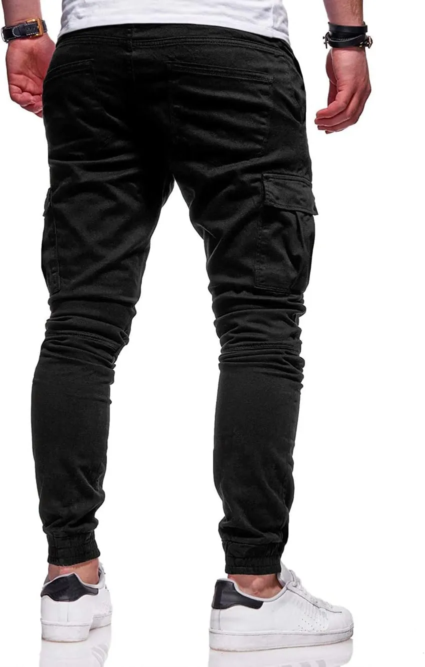 BUXKR Mens Cargo Pants Casual Hiking Pants Workout Joggers Sweatpants for Men