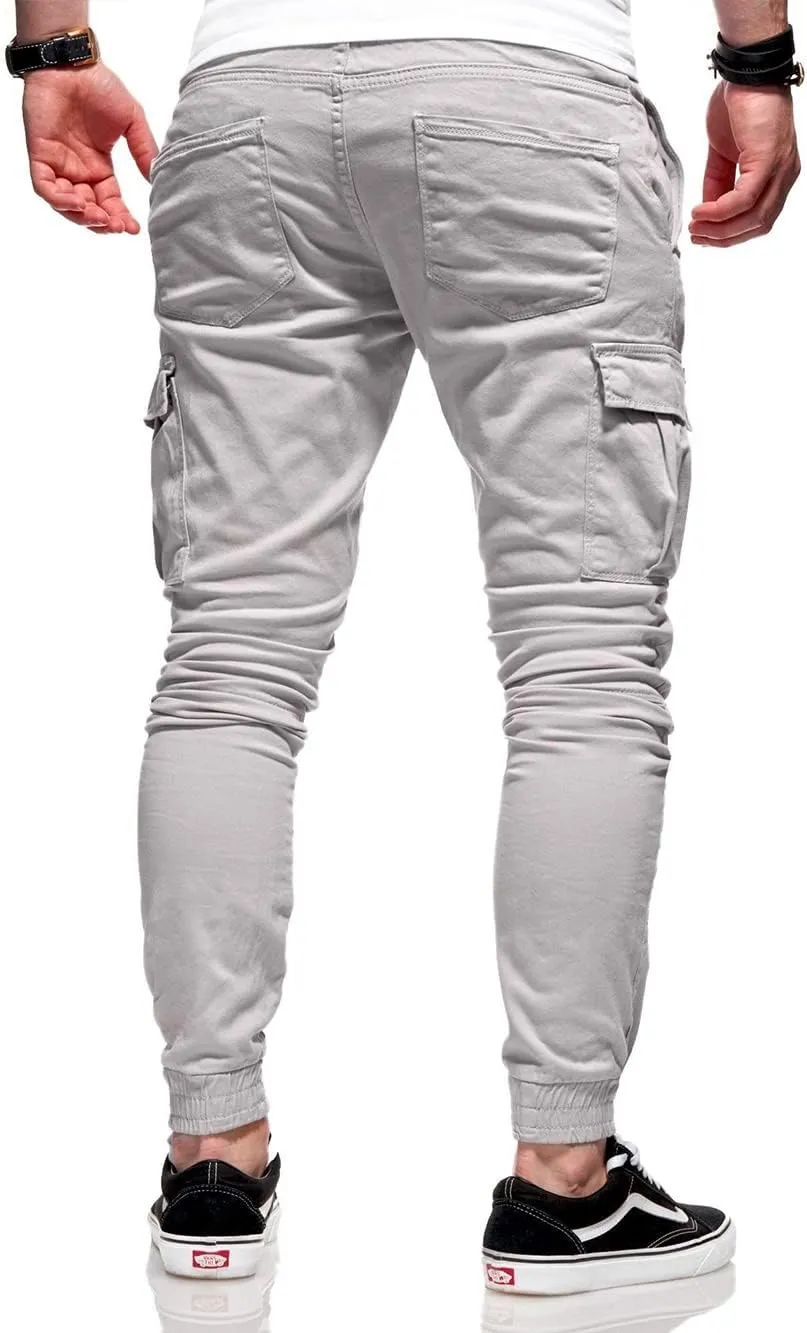 BUXKR Mens Cargo Pants Casual Hiking Pants Workout Joggers Sweatpants for Men