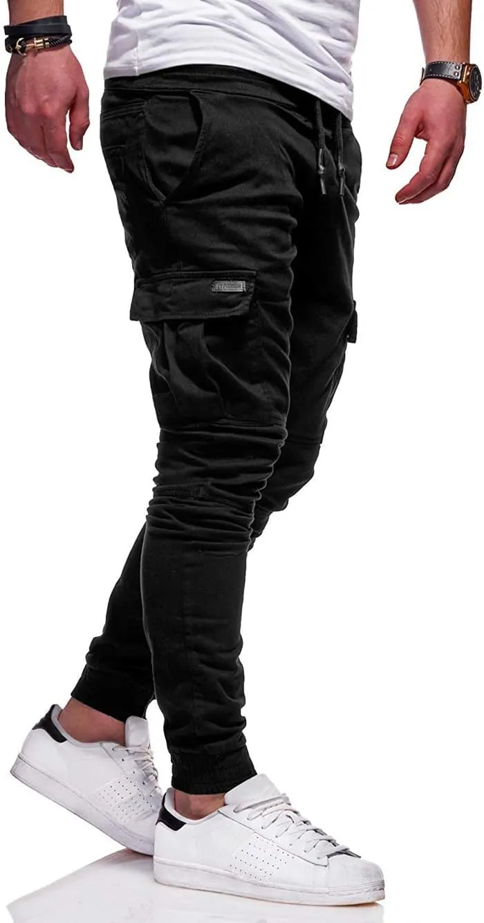 BUXKR Mens Cargo Pants Casual Hiking Pants Workout Joggers Sweatpants for Men