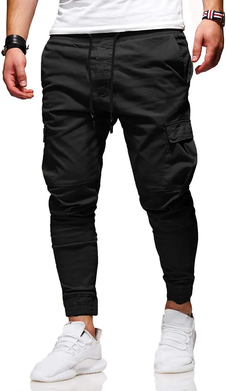 BUXKR Mens Cargo Pants Casual Hiking Pants Workout Joggers Sweatpants for Men
