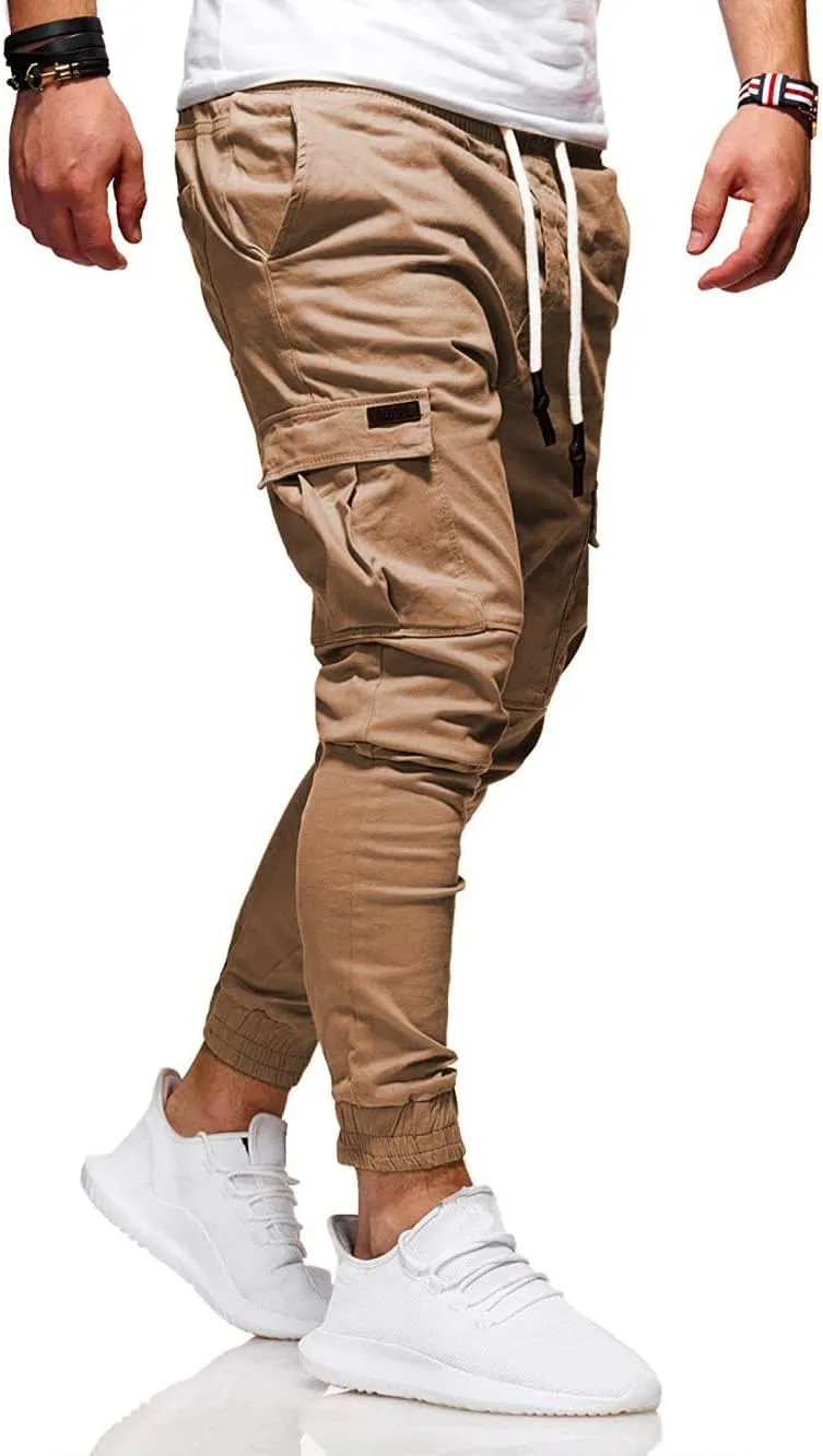 BUXKR Mens Cargo Pants Casual Hiking Pants Workout Joggers Sweatpants for Men