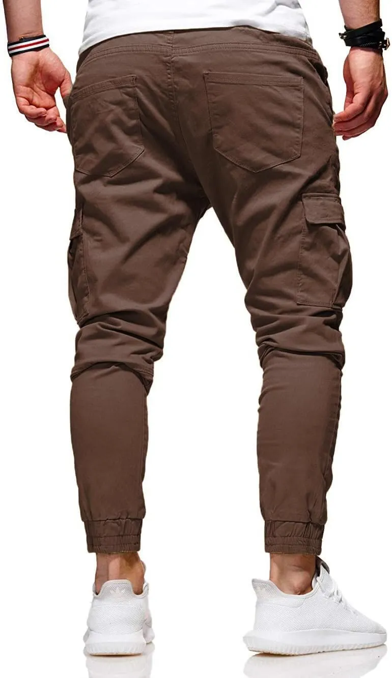 BUXKR Mens Cargo Pants Casual Hiking Pants Workout Joggers Sweatpants for Men