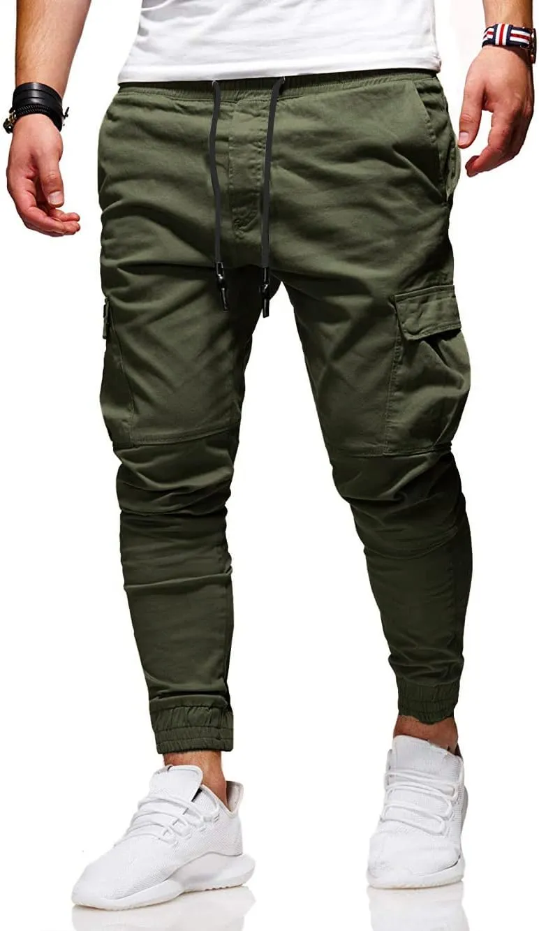 BUXKR Mens Cargo Pants Casual Hiking Pants Workout Joggers Sweatpants for Men