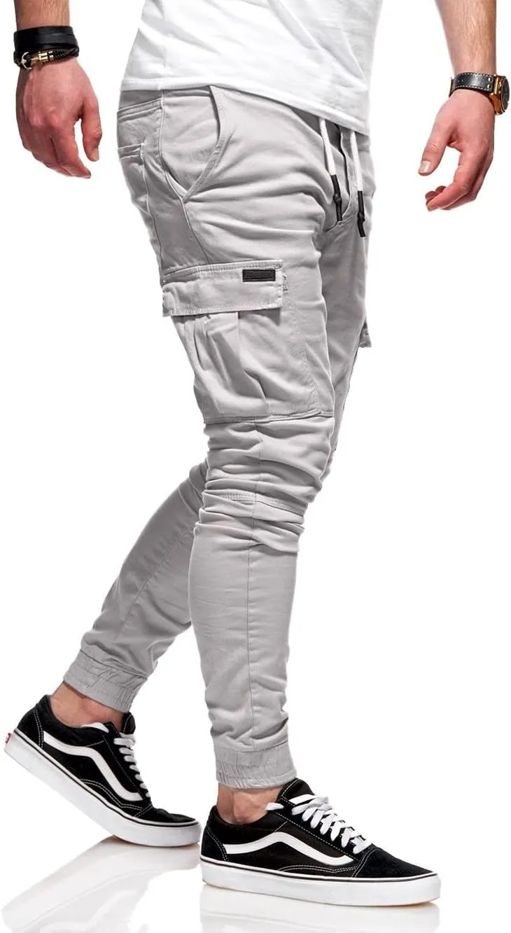 BUXKR Mens Cargo Pants Casual Hiking Pants Workout Joggers Sweatpants for Men