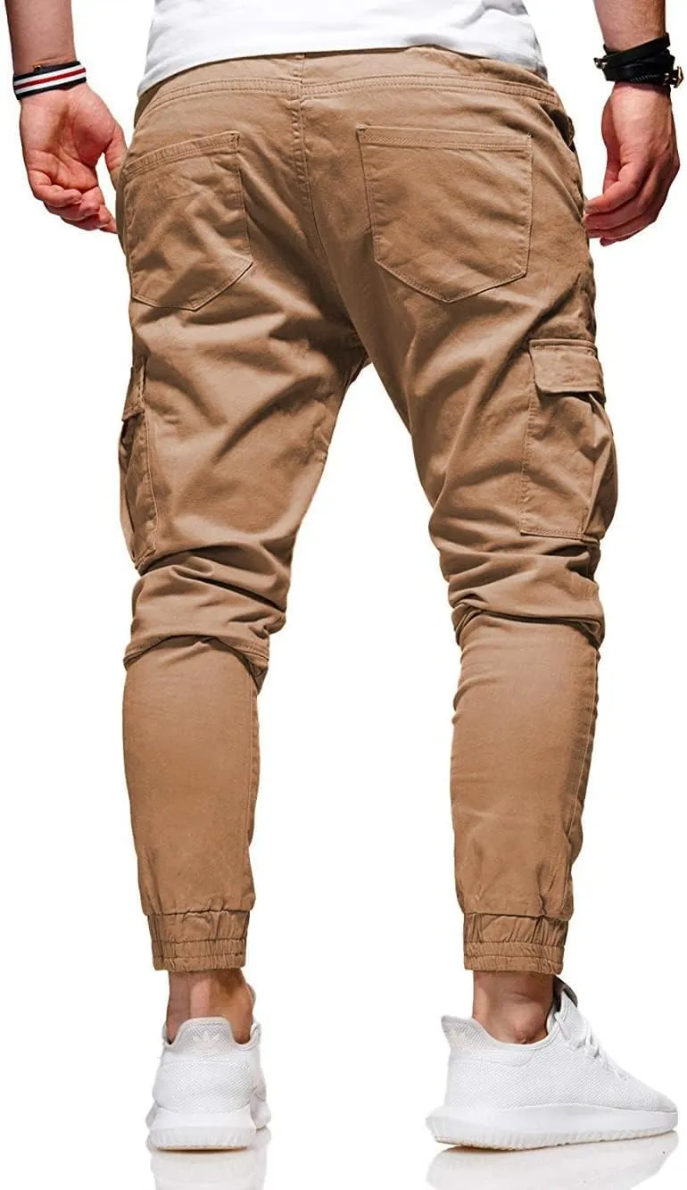 BUXKR Mens Cargo Pants Casual Hiking Pants Workout Joggers Sweatpants for Men