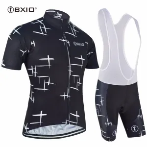 BXIO Brand Black Cycling Clothing Summer Short Sleeve Bicycle Clothing Men 3D Gel Pad Breathable Cycling Set Ropa Ciclismo