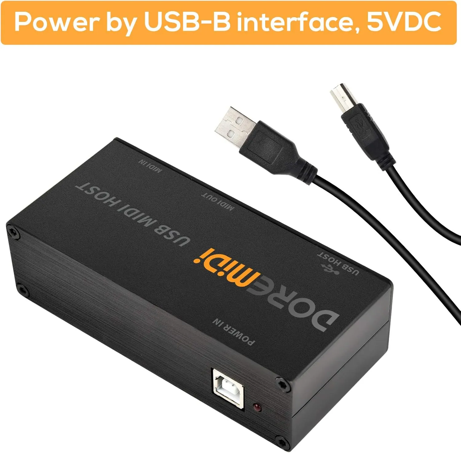 CAMOLA USB Host MIDI Interface1-in and 1-out, Advanced MIDI Host Box High Speed USB to MIDI Converter, standard MIDI 16 channels