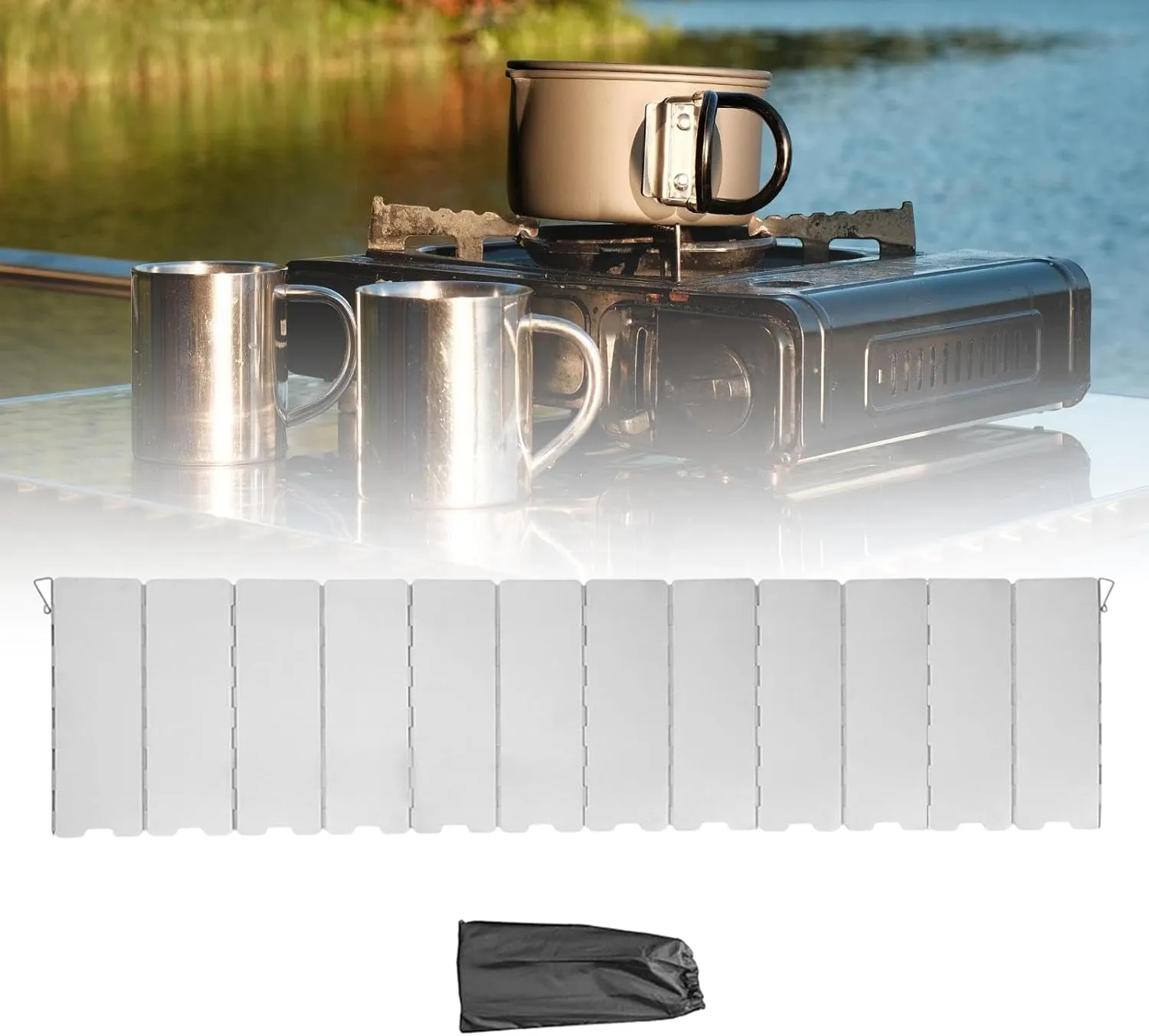 Camping Stove Windscreen Camp Stove Wind Guard Wind Shield Cooker Burner Outdoor Stove Windshield for Picnic Cooking Hiking