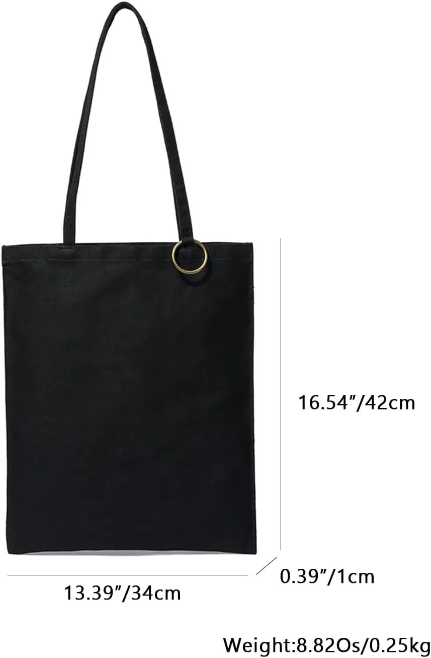 Canvas bag female ins simple cloth bag Korean version Japanese student art large-capacity portable shoulder bag