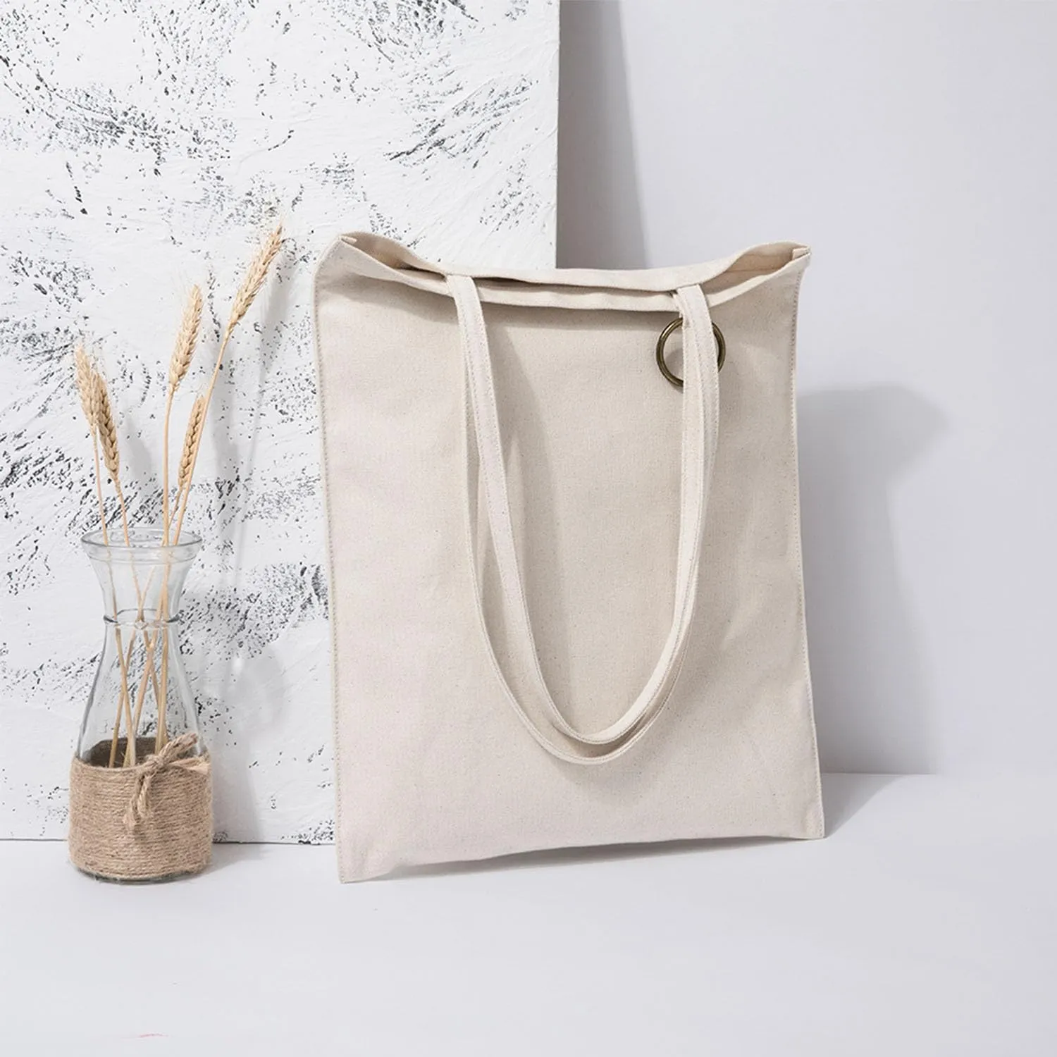 Canvas bag female ins simple cloth bag Korean version Japanese student art large-capacity portable shoulder bag