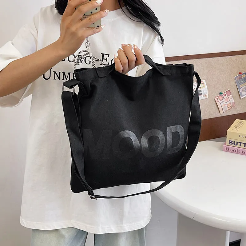 Canvas Female Letter Cloth College Class Make-up Crossbody Bags