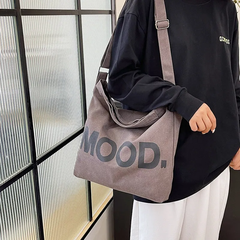 Canvas Female Letter Cloth College Class Make-up Crossbody Bags
