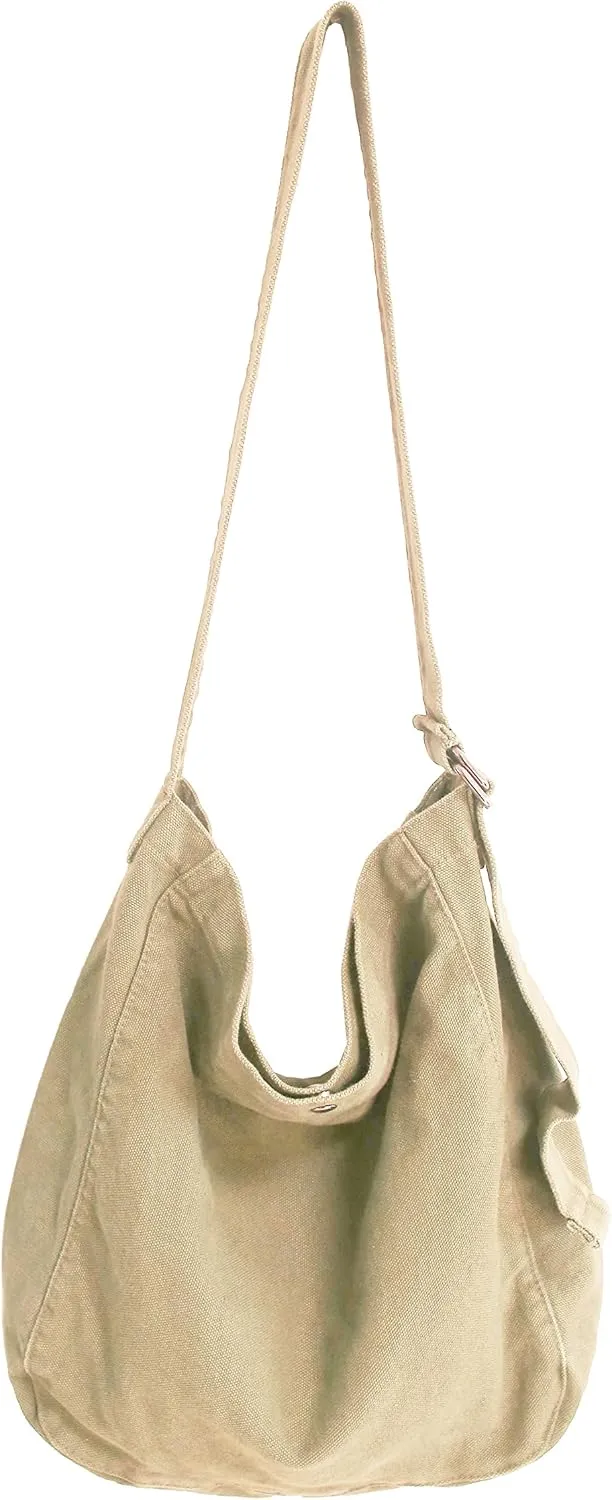 Canvas Hobo Crossbody Bags - Men's & Women's Casual Shoulder Tote and Messenger Cross Body Bags