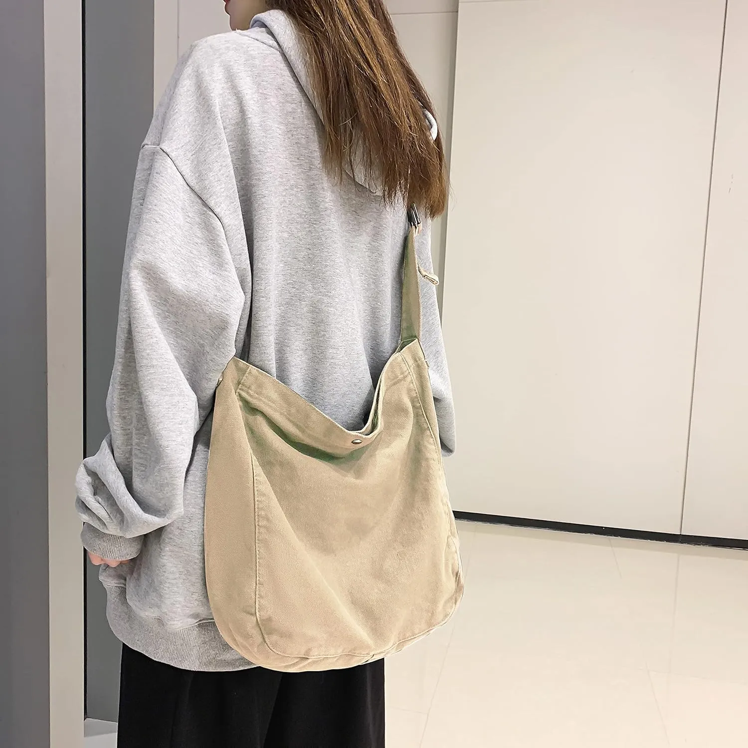 Canvas Hobo Crossbody Bags - Men's & Women's Casual Shoulder Tote and Messenger Cross Body Bags