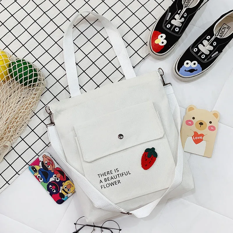 Canvas Printed College Class Portable Female Crossbody Bags