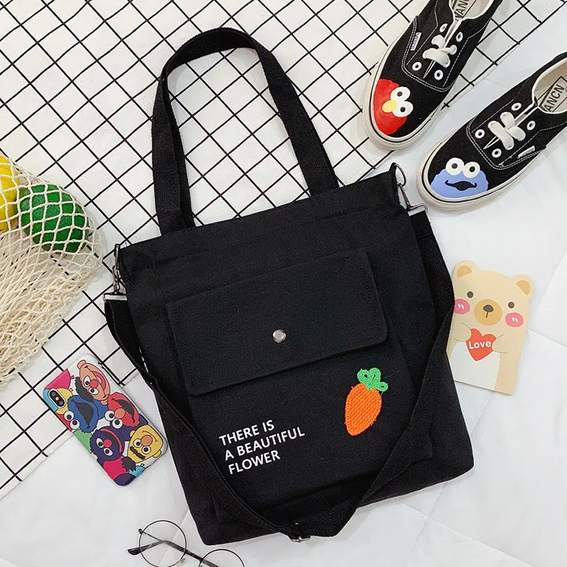 Canvas Printed College Class Portable Female Crossbody Bags