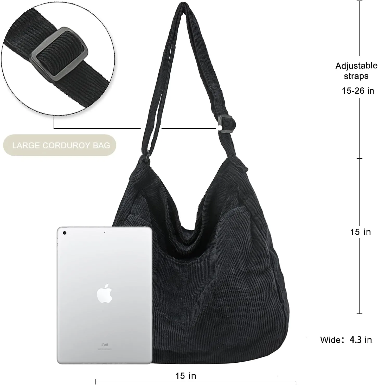 Canvas Tote Bag Casual Hobo Crossbody Shoulder Bag for Women and Men Large Purse Messenger Bag Travel Work