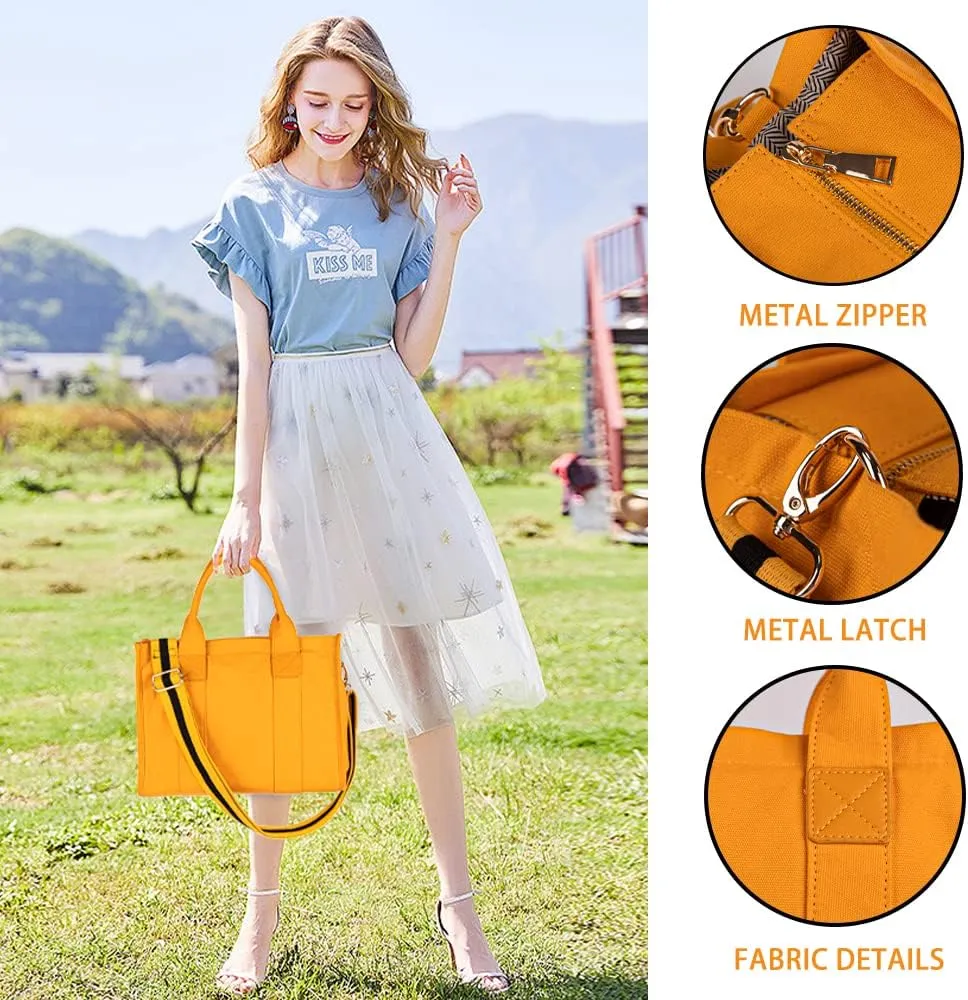 Canvas Tote Bag for Women Top Handle Handbag Crossbody Tote Bag for Women