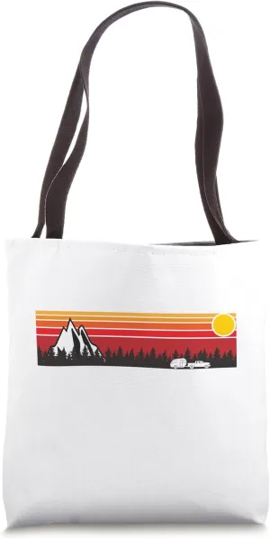 Caravan Travel Trailer Camper Retro Sunset Camping Lover Tote Bag
