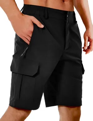 Cargo Shorts for Men 10" Hiking Fishing Golf Casual Shorts with 6 Pockets for Cargo Workout Lounge Summer Quick Dry Shorts
