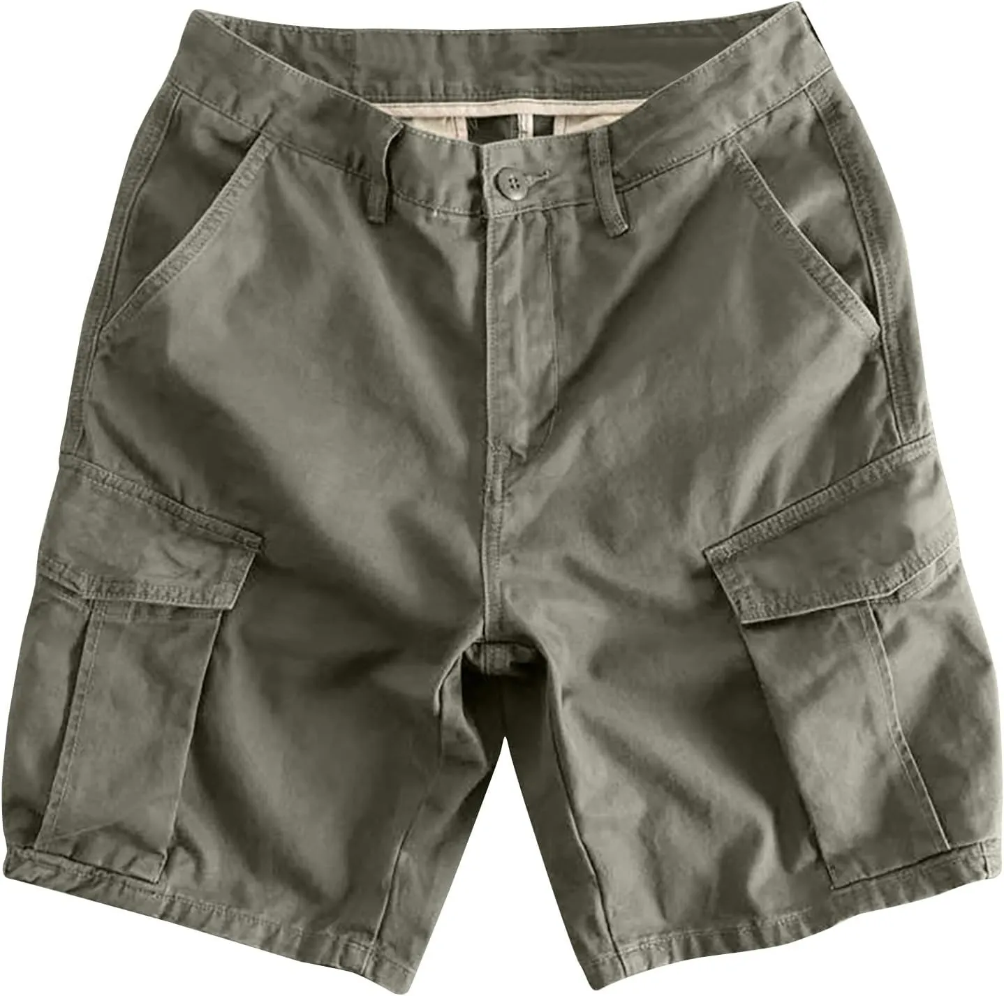Cargo Shorts for Men 5 Inch Relaxed Fit Button-Fly Quick Dry Stretch Lightweight Tactical Wear Hiking with Multi Pockets