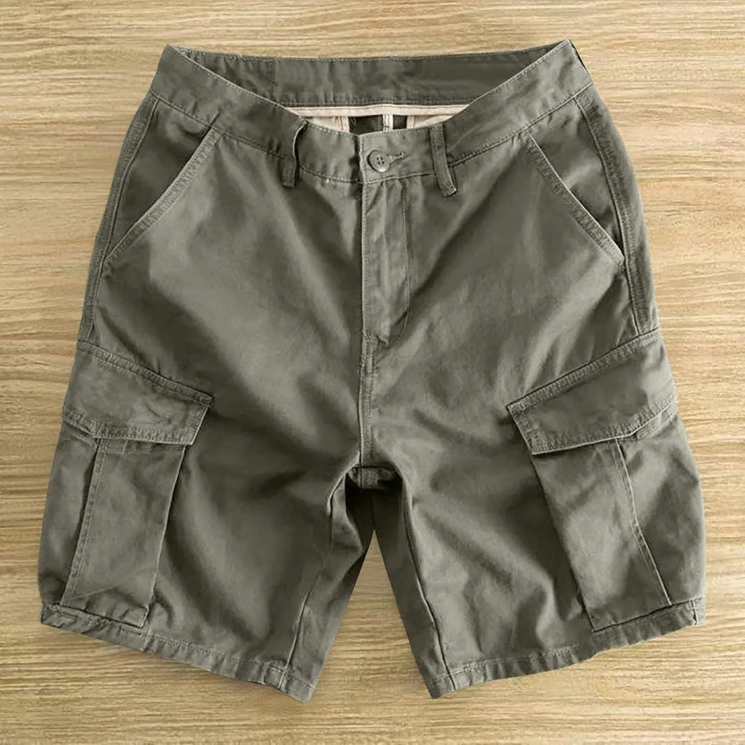 Cargo Shorts for Men 5 Inch Relaxed Fit Button-Fly Quick Dry Stretch Lightweight Tactical Wear Hiking with Multi Pockets