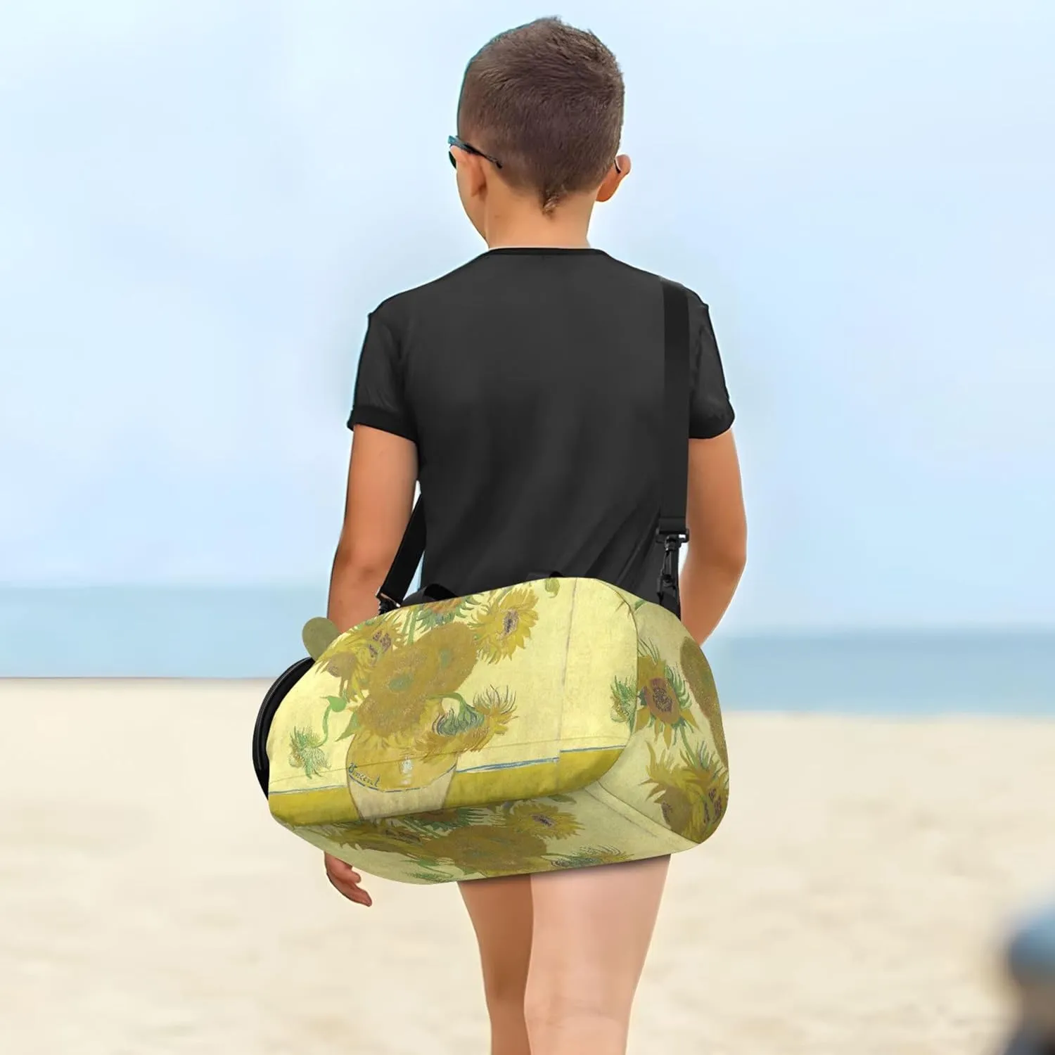 Carry on Duffel for Boys Weekender Overnight Duffle Bags for Traveling Tote Dance Duffle Bag Vangogh Sunflowers Yellow