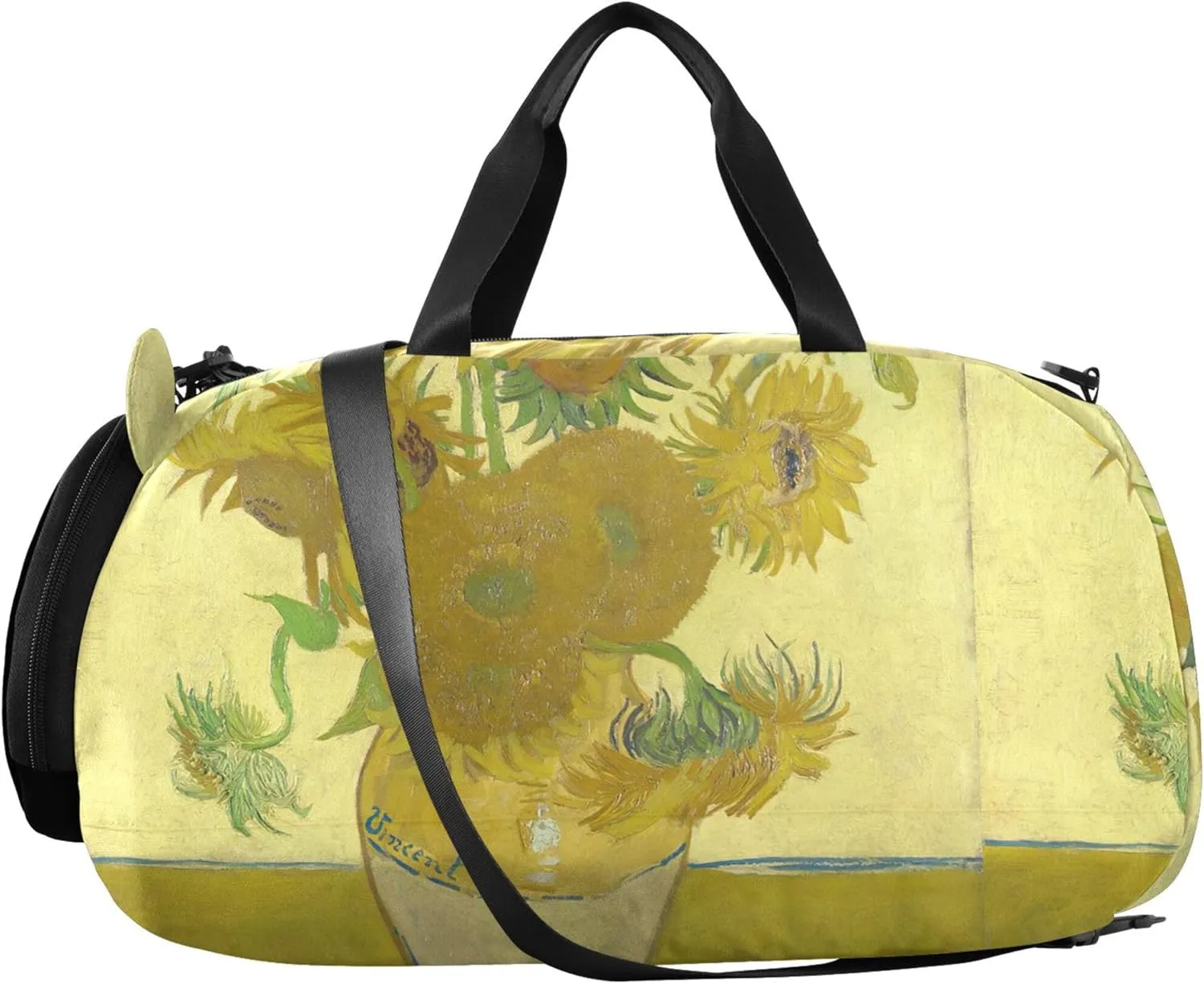 Carry on Duffel for Boys Weekender Overnight Duffle Bags for Traveling Tote Dance Duffle Bag Vangogh Sunflowers Yellow