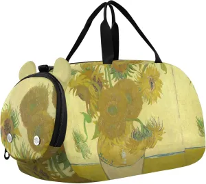 Carry on Duffel for Boys Weekender Overnight Duffle Bags for Traveling Tote Dance Duffle Bag Vangogh Sunflowers Yellow