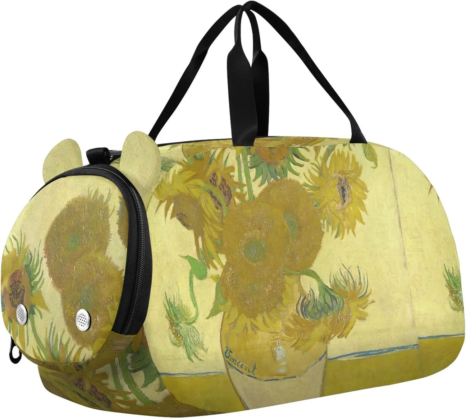 Carry on Duffel for Boys Weekender Overnight Duffle Bags for Traveling Tote Dance Duffle Bag Vangogh Sunflowers Yellow