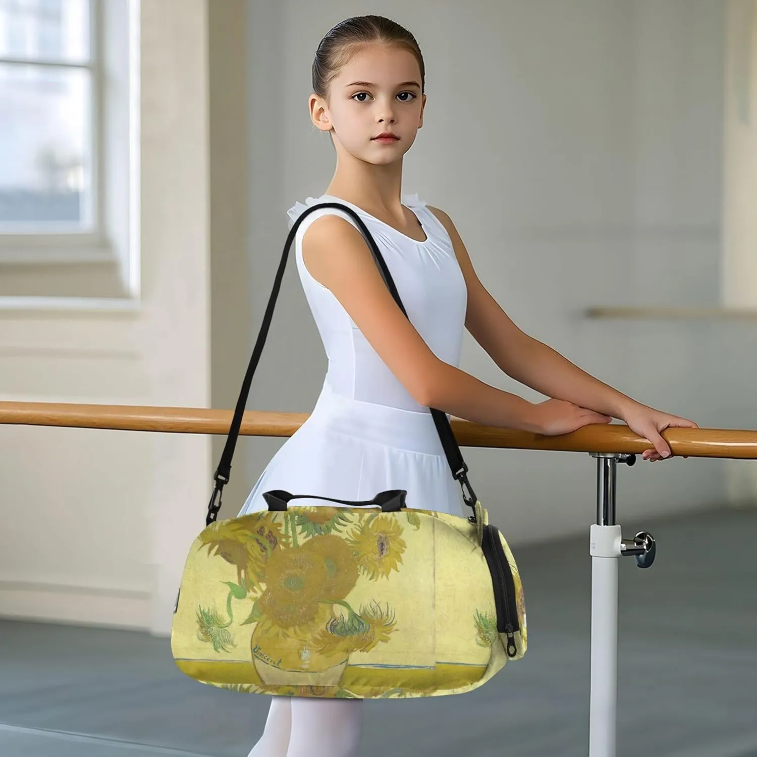 Carry on Duffel for Boys Weekender Overnight Duffle Bags for Traveling Tote Dance Duffle Bag Vangogh Sunflowers Yellow