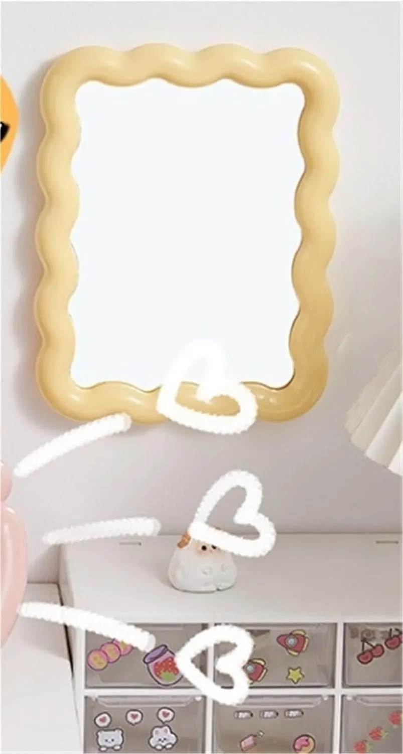 Cartoon High-Definition Folding Makeup Mirror Portable Desktop Vanity Mirror Square Dormitory Student Desktop Small Mirror