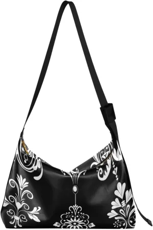 Carved Style Black and White Pattern Adults Shoulder Bag Crossbody Trendy Womens Crossbody Bag Sling Backpack