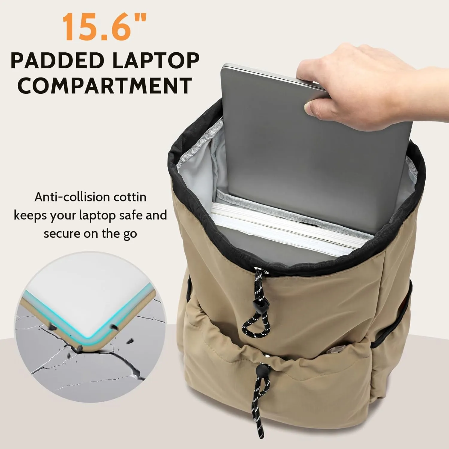 Casual Drawstring Backpack, 22L String Bag Gym Backpacks for Men Women, Water-Resistant Sports Bag Workout Backpack for Beach Swim Hiking Basketball Outdoor Activities Carry Everywhere, Black