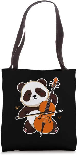 Cellist Panda Cello Player Orchestra Music Animal Lover Tee Tote Bag
