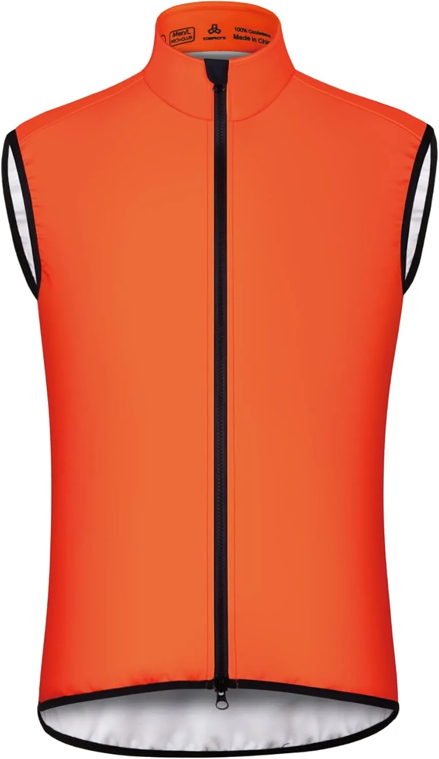 CEROTIPOLAR Club Fit Men's Thermal Fleece Cycling Vest for Bike Biking,Rain-Wind Proof Cycle Outwear