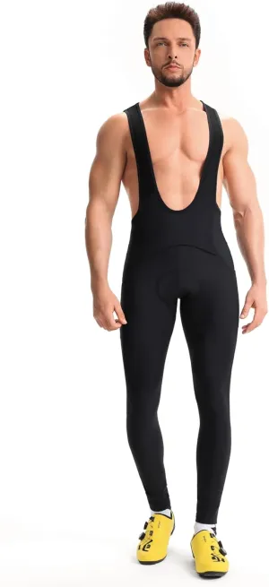CEROTIPOLAR Men's Thermal Fleece Bathroom Access Cycling Bibs Tights, Bike Bibs Pants for Fall and Cold Winter
