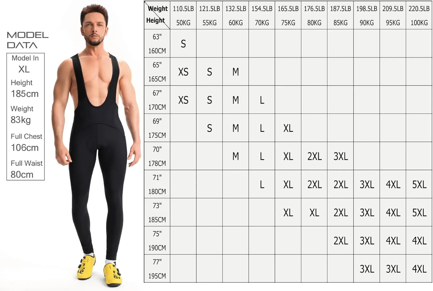 CEROTIPOLAR Men's Thermal Fleece Bathroom Access Cycling Bibs Tights, Bike Bibs Pants for Fall and Cold Winter