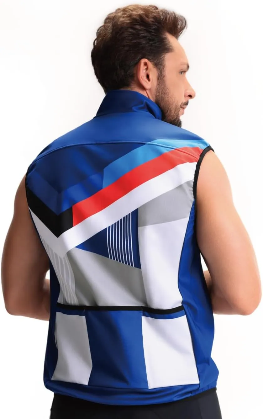 CEROTIPOLAR Retro Men's Thermal Fleece Cycling Vest for Bike Biking,Rain-Wind Proof Cycle Outwear