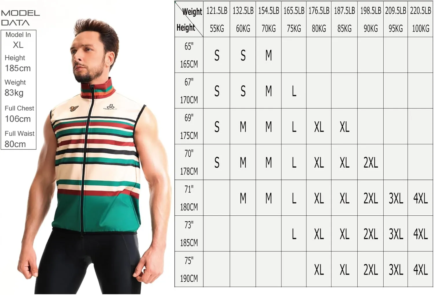CEROTIPOLAR Retro Men's Thermal Fleece Cycling Vest for Bike Biking,Rain-Wind Proof Cycle Outwear