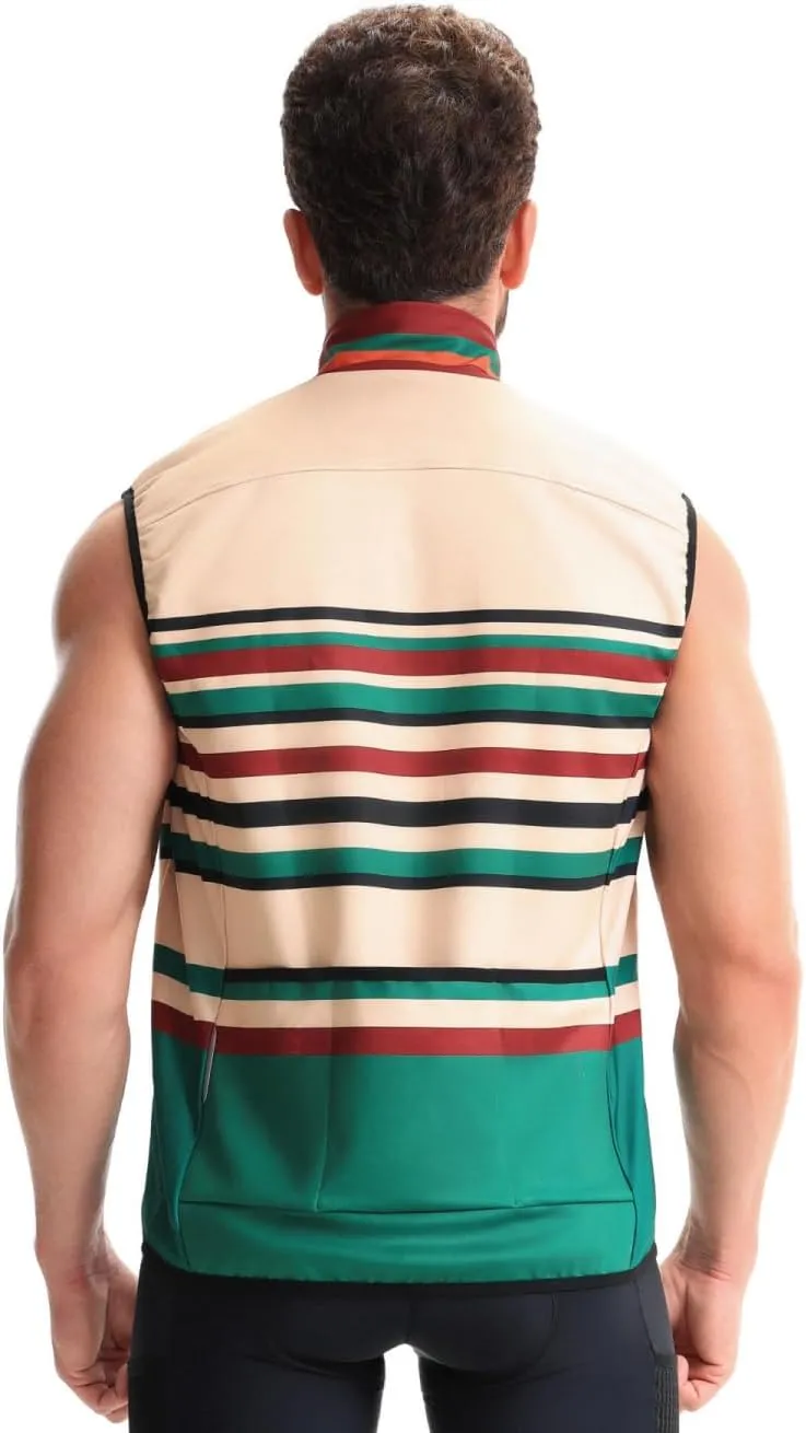 CEROTIPOLAR Retro Men's Thermal Fleece Cycling Vest for Bike Biking,Rain-Wind Proof Cycle Outwear
