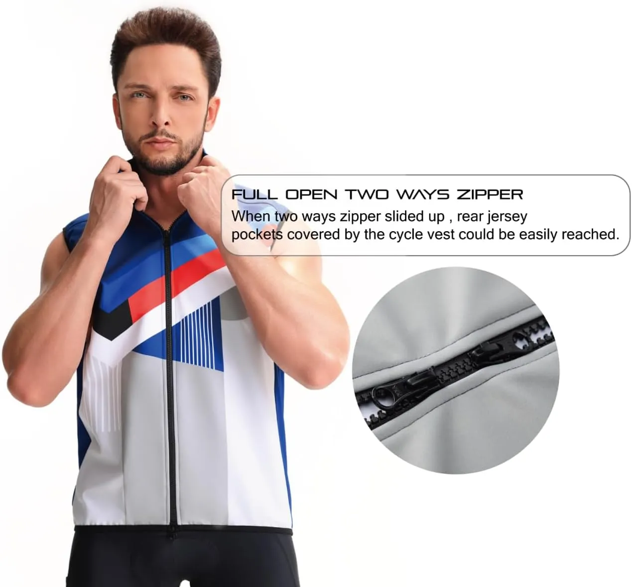 CEROTIPOLAR Retro Men's Thermal Fleece Cycling Vest for Bike Biking,Rain-Wind Proof Cycle Outwear