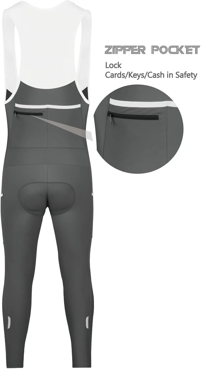 CEROTIPOLAR Thermal Fleece Cycling Tights, Bibs Tights, Bike Bibs Pants for Fall and Cold Winter
